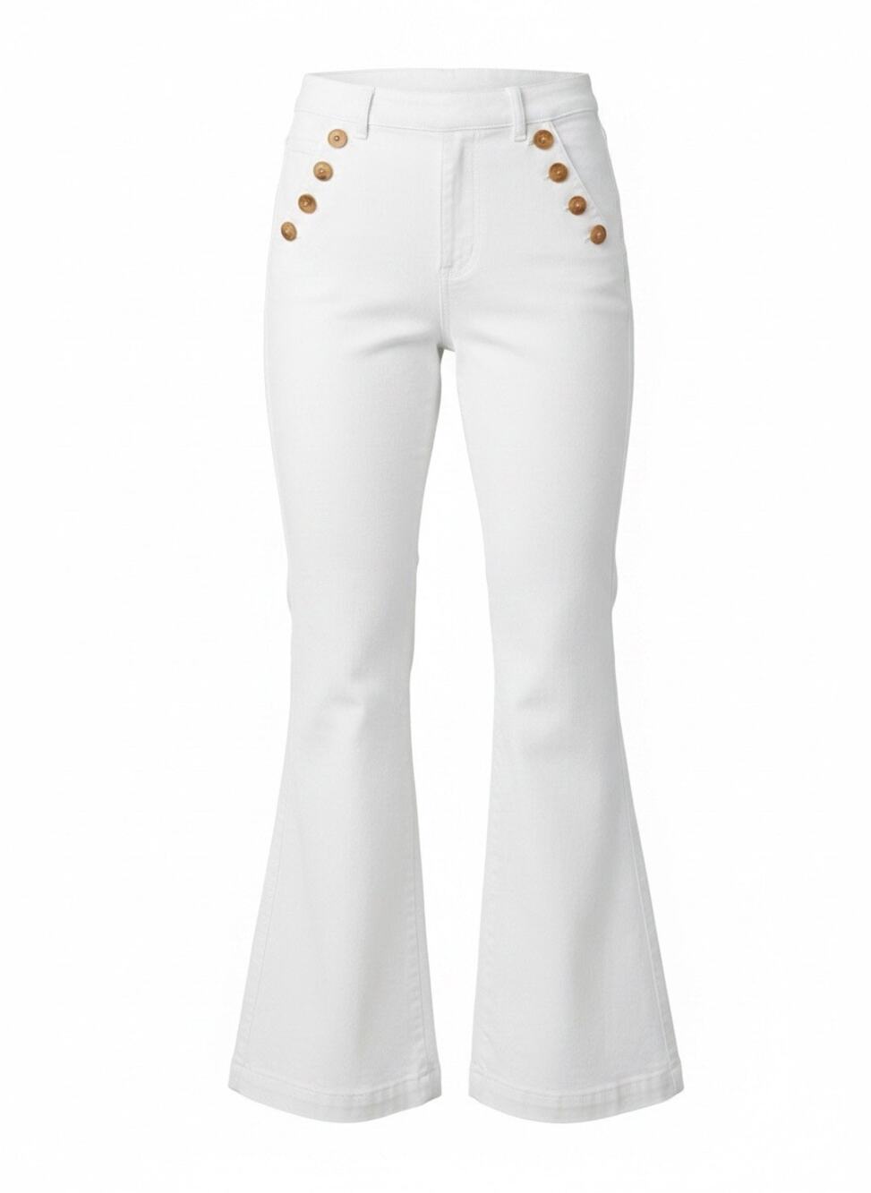 Anna & Ava Women White Sailor-Style Flare Jeans Size XL-NWT MSRP S78